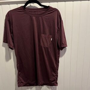 Vuori Maroon Short Sleeve Tee with Pocket